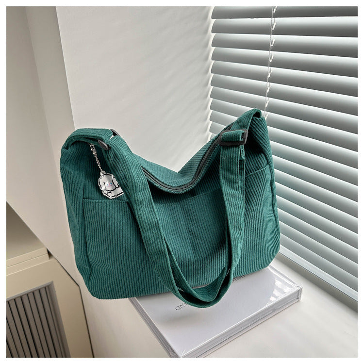 Large Capacity Lazy Style Western Style Japanese Style Artistic Trend Shoulder Crossbody Casual Korean Style Women's Simple Dumpling Bag for Students