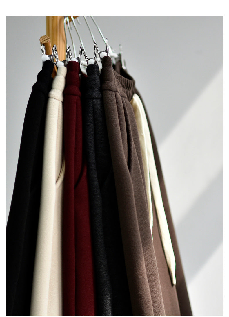 【Double Warm Wool Pants】Women's New Style Draped Wool Silk Soft and Smooth Winter Slimming Wide-Leg Casual Long Pants for Women