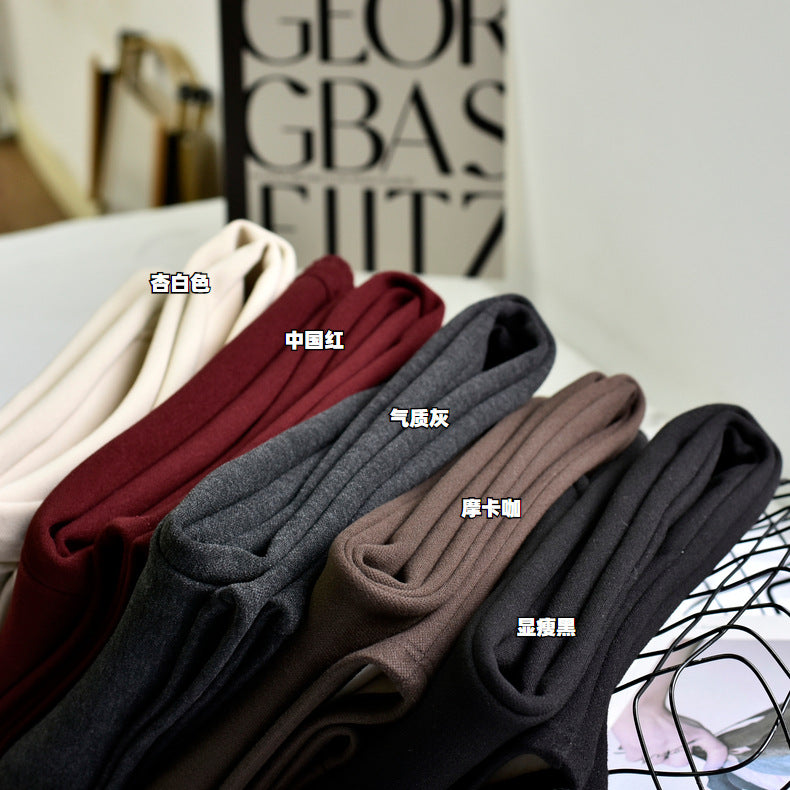 【Double Warm Wool Pants】Women's New Style Draped Wool Silk Soft and Smooth Winter Slimming Wide-Leg Casual Long Pants for Women