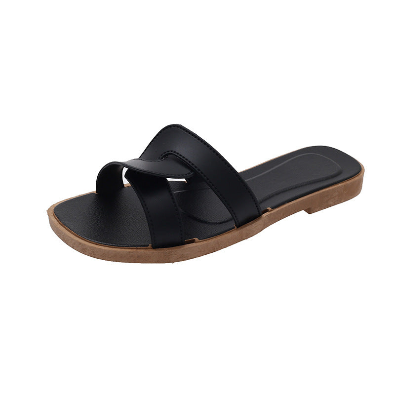 New Style Slippers for Women Summer Outer Wear K-Style Ins Popular Shrimp Skin Fashion Slippers Aliexpress Amazon Wholesale