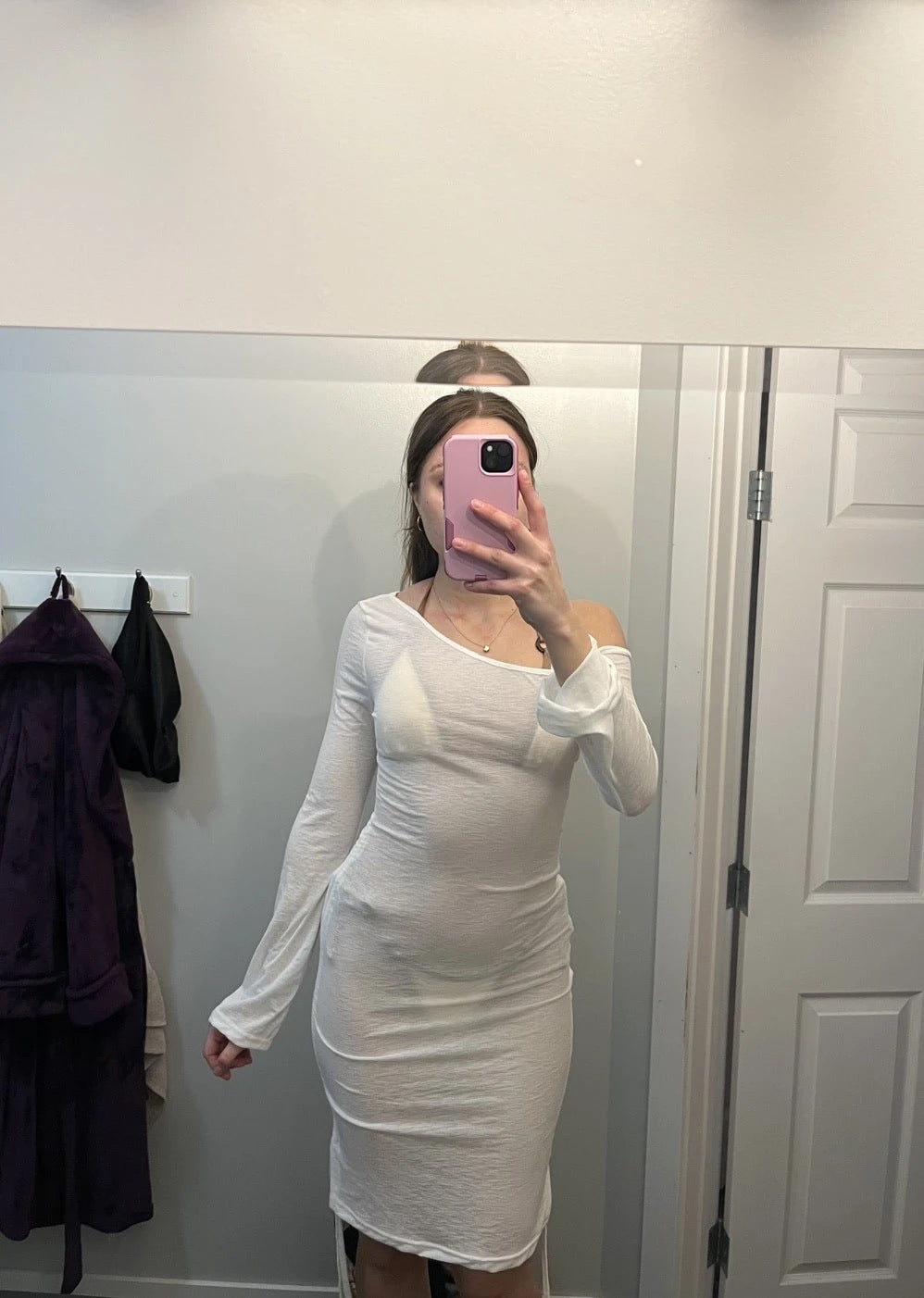 Women Mesh Shoulder slant Mini Dress Sexy See Through Chic Long Sleeve Deep Low Neck Slim Vestidos Mujer Coquette