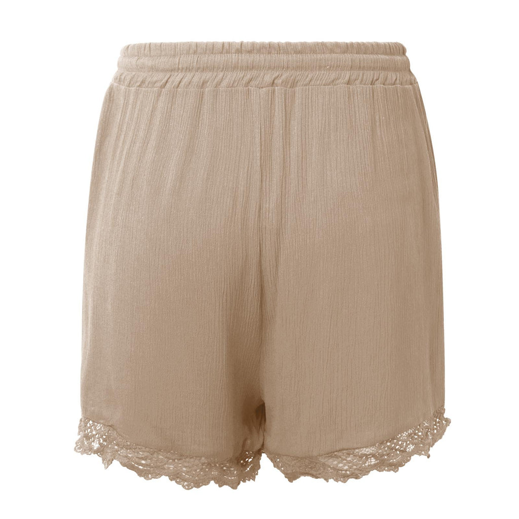 2026 Foreign Trade Amazon European and American Summer Solid Color Lace-Up Shorts Casual Pants for Women Large Quantity in Stock