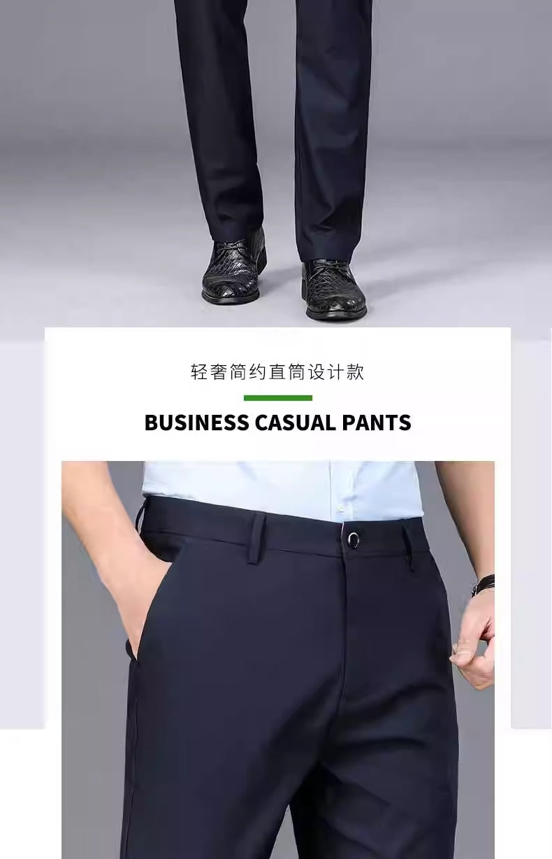 Wholesale Casual Pants Men's Western Pants Trousers Men's Thin Stretch Slim-Fit Pants Non-Ironing Business Dress Pants Trendy