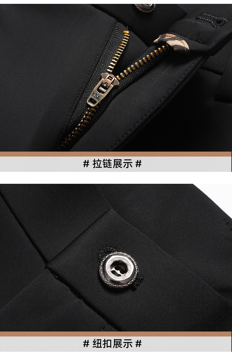 Autumn and winter four-sided casual pants high elastic straight anti-wrinkle men's pants non-ironing business long pants wholesale dad men's clothing