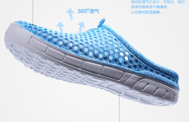 Cross-Border Women's Clogs, Breathable Beach Slippers, Outdoor Non-Slip Flat Heels, Fashionable, Comfortable, Versatile, Breathable and Lightweight
