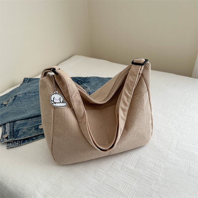 Large Capacity Lazy Style Western Style Japanese Style Artistic Trend Shoulder Crossbody Casual Korean Style Women's Simple Dumpling Bag for Students