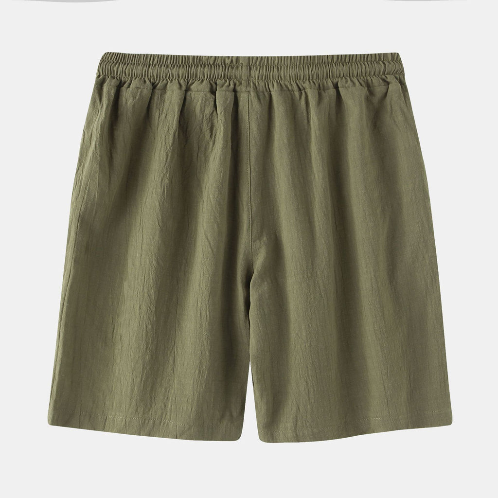 Spring and Summer Men's Casual Pants Men's Cotton and Linen Beach Pants Korean Solid Color Linen Men's Pants Slim-fit Trendy Men's Shorts Five Points