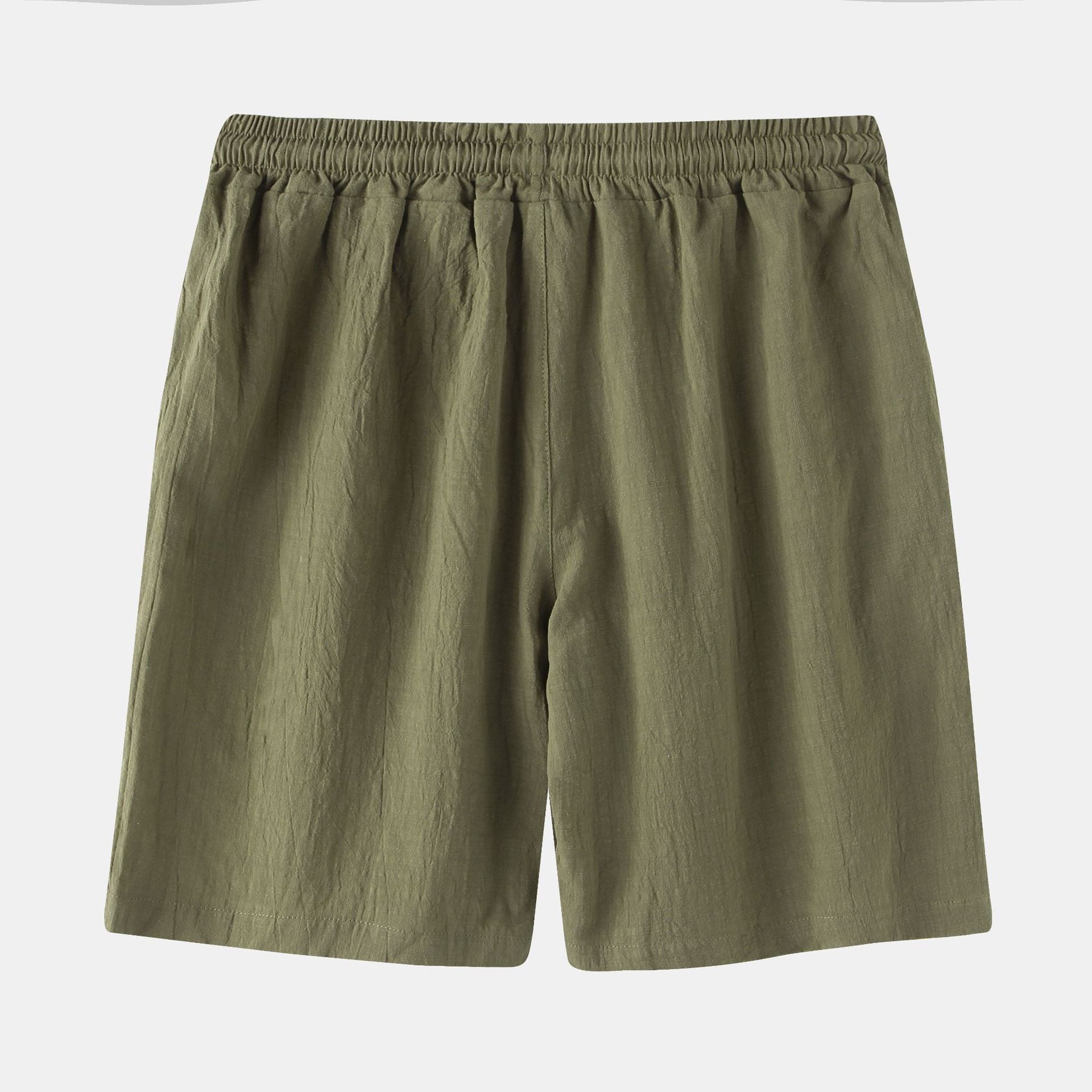 Spring and Summer Men's Casual Pants Men's Cotton and Linen Beach Pants Korean Solid Color Linen Men's Pants Slim-fit Trendy Men's Shorts Five Points