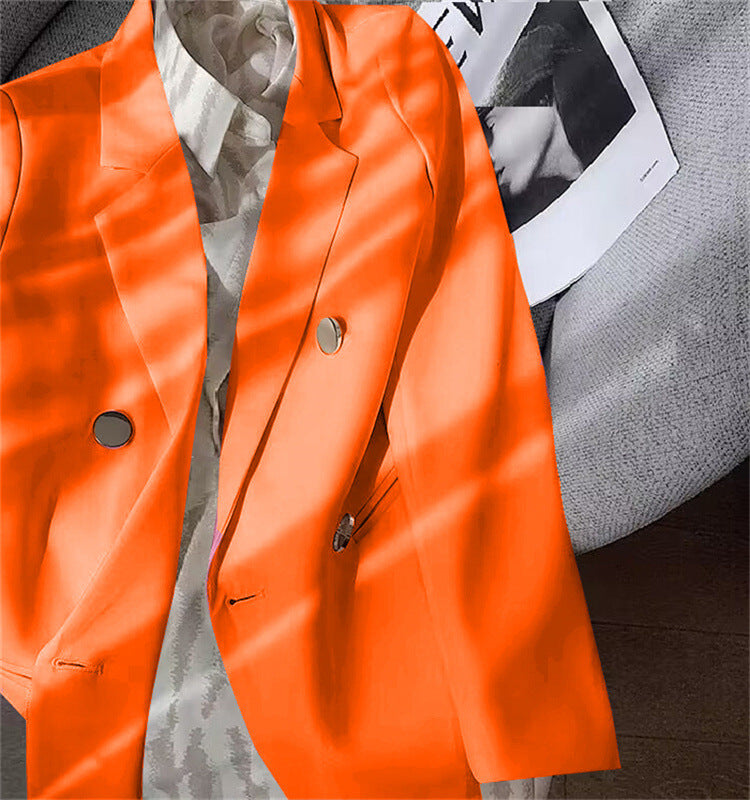 Orange Suit Jacket Women's 2025 Spring and Autumn New Korean High-end Temperament Popular Suit 22 Colors