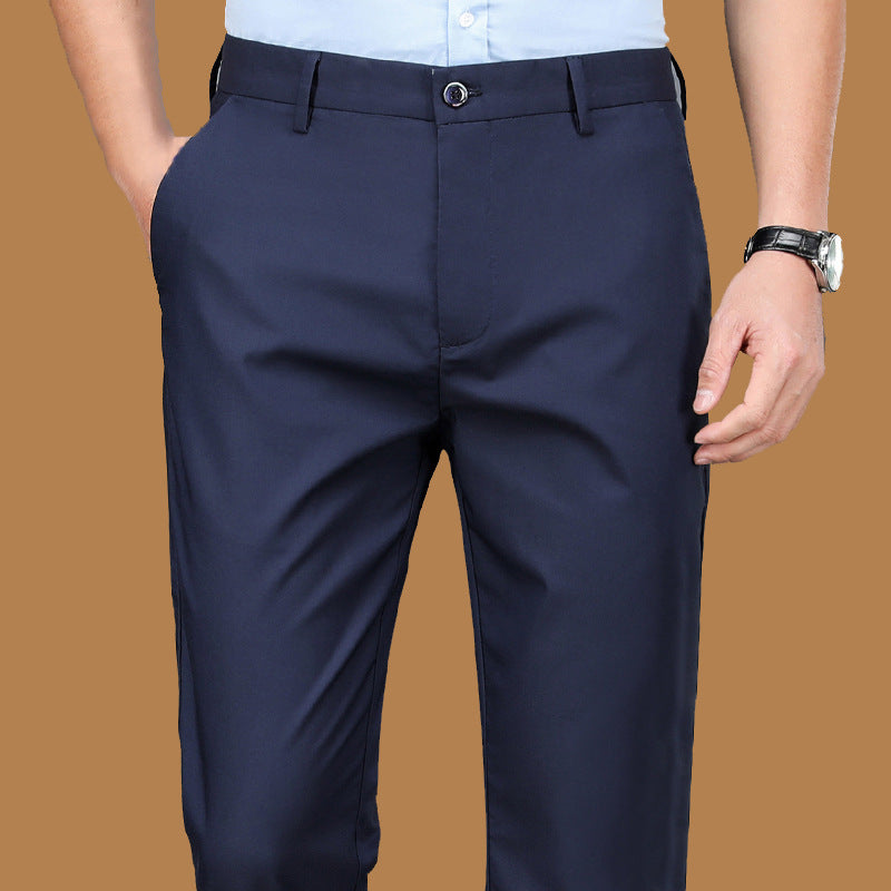 Wholesale Casual Pants Men's Western Pants Trousers Men's Thin Stretch Slim-Fit Pants Non-Ironing Business Dress Pants Trendy