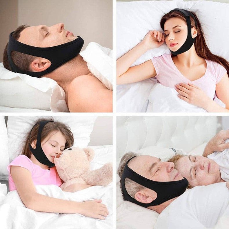 Cross-border black breathing correction anti-snoring device anti-snoring belt men's and women's breathable chubto belt for adults and children