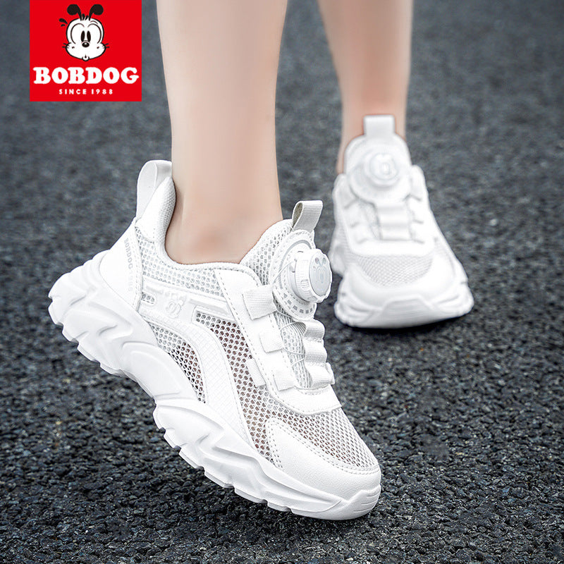 Babou Children's Shoes Men's and Children's sneaker Mesh Surface Spring and Summer Single Mesh Hollow Running Shoes for Middle and Big Children and Students Breathable