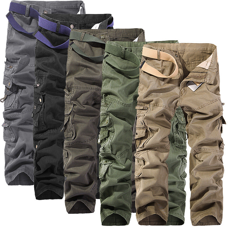 Amazon ebay wholesale loose men's casual overalls multi-bag pants European and American men's pants large size overalls