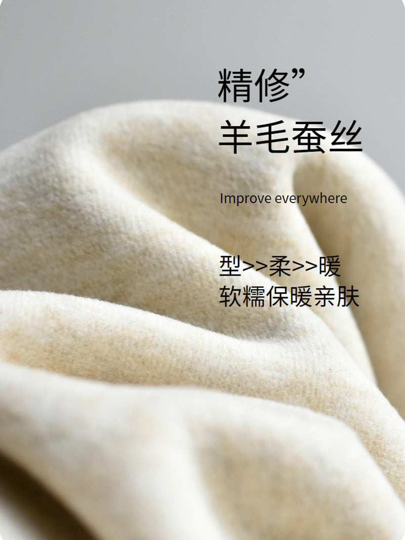 【Double Warm Wool Pants】Women's New Style Draped Wool Silk Soft and Smooth Winter Slimming Wide-Leg Casual Long Pants for Women