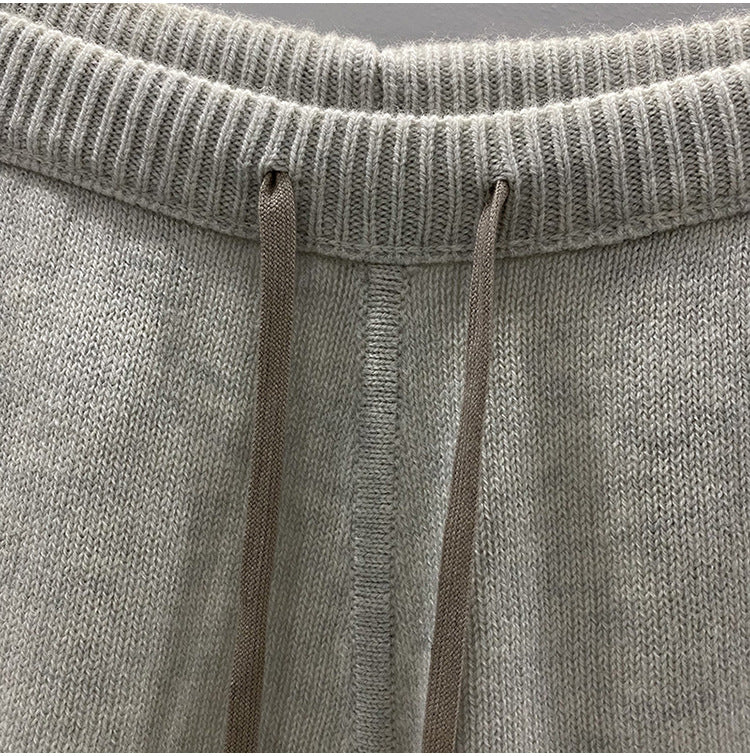Dark Style Shorts, Fashionable Wool Knit, Comfortable Black and Gray Casual Shorts, Short and Stylish