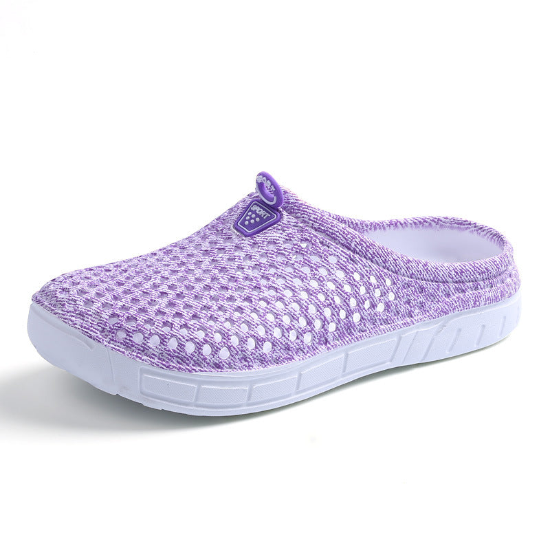 Cross-Border Women's Clogs, Breathable Beach Slippers, Outdoor Non-Slip Flat Heels, Fashionable, Comfortable, Versatile, Breathable and Lightweight