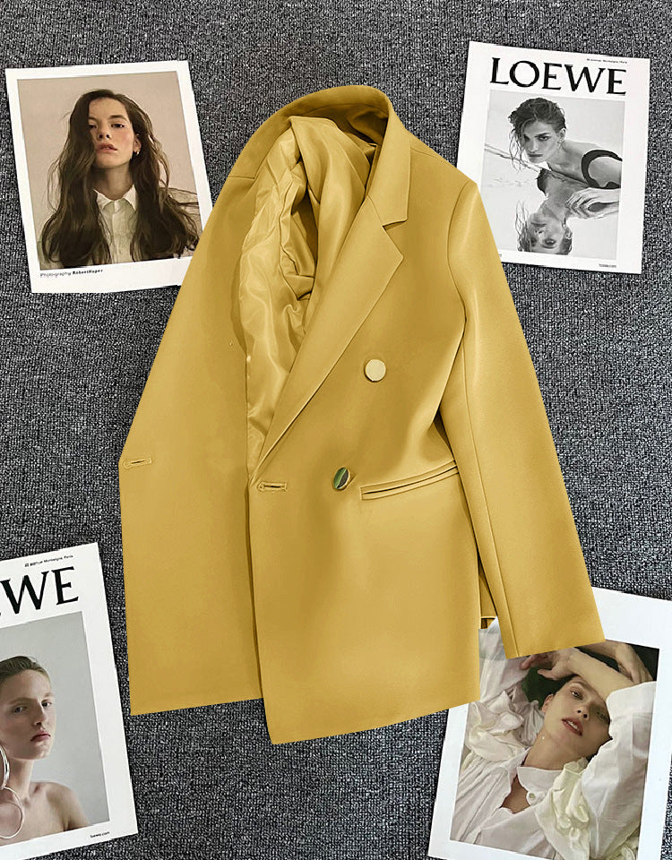 Orange Suit Jacket Women's 2025 Spring and Autumn New Korean High-end Temperament Popular Suit 22 Colors