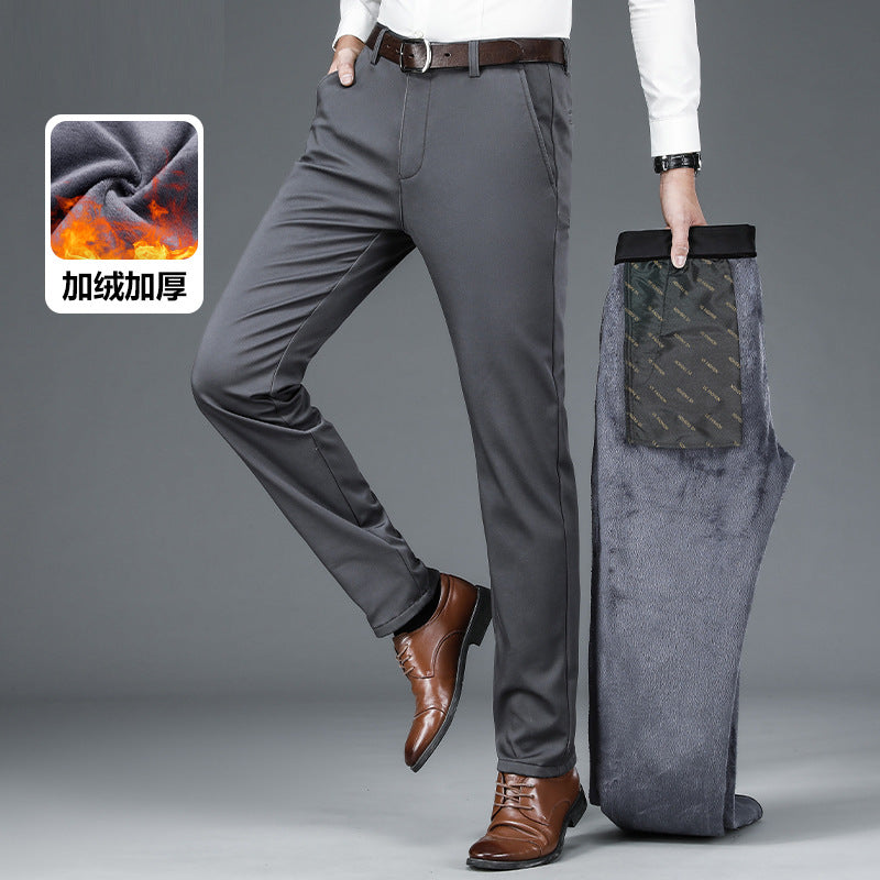 Autumn and winter four-sided casual pants high elastic straight anti-wrinkle men's pants non-ironing business long pants wholesale dad men's clothing