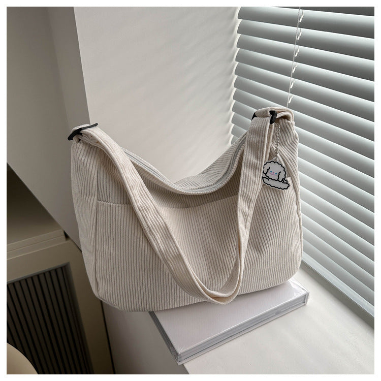 Large Capacity Lazy Style Western Style Japanese Style Artistic Trend Shoulder Crossbody Casual Korean Style Women's Simple Dumpling Bag for Students