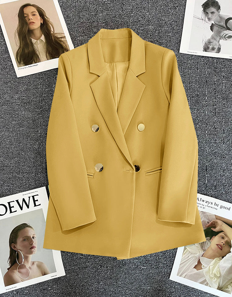 Orange Suit Jacket Women's 2025 Spring and Autumn New Korean High-end Temperament Popular Suit 22 Colors