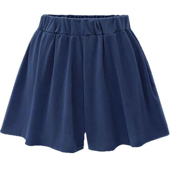 Large size wide leg shorts Women's European and American summer pants modal cotton high waist women's skirt pants solid color casual pants pocket