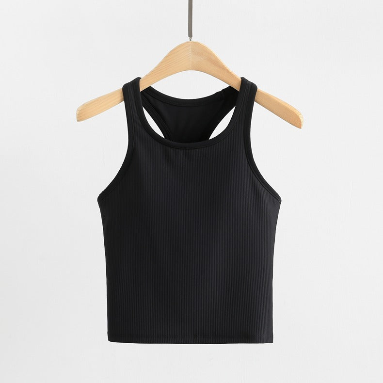 Original ebb yoga vest women's I-character sports outer wear tight quick-drying with chest pad running bra fitness upper