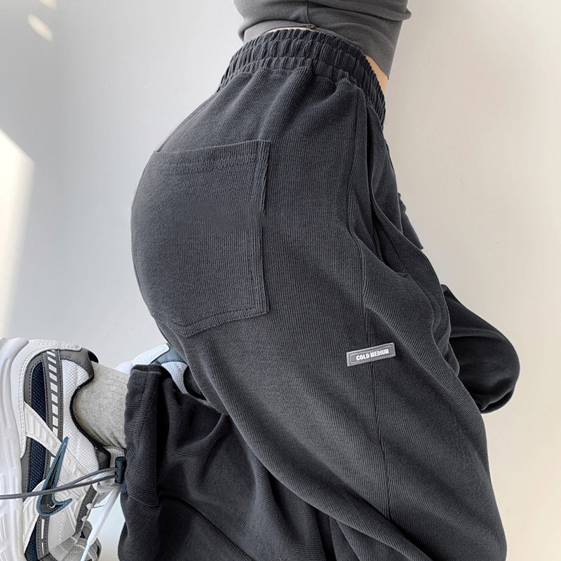 2024 Spring and Summer Thin High Waist American Letter Loose Sports Pants Women's Casual Foot Pants Sweatpants Women's Wholesale