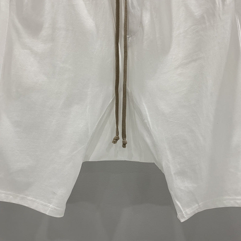 SUBHUMAN men's chic dark five-point harem hanging baggy pants shorts casual middle pants