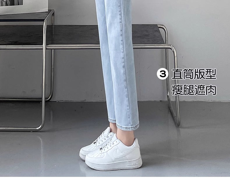 Light-Colored Straight-Leg Jeans for Women, 2026 New Summer Trendy Baguette Pants, Petite High-Waisted Cropped Cigarette Pants
