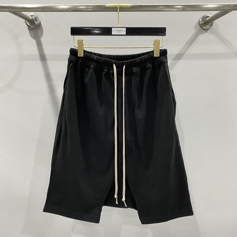 SUBHUMAN men's chic dark five-point harem hanging baggy pants shorts casual middle pants