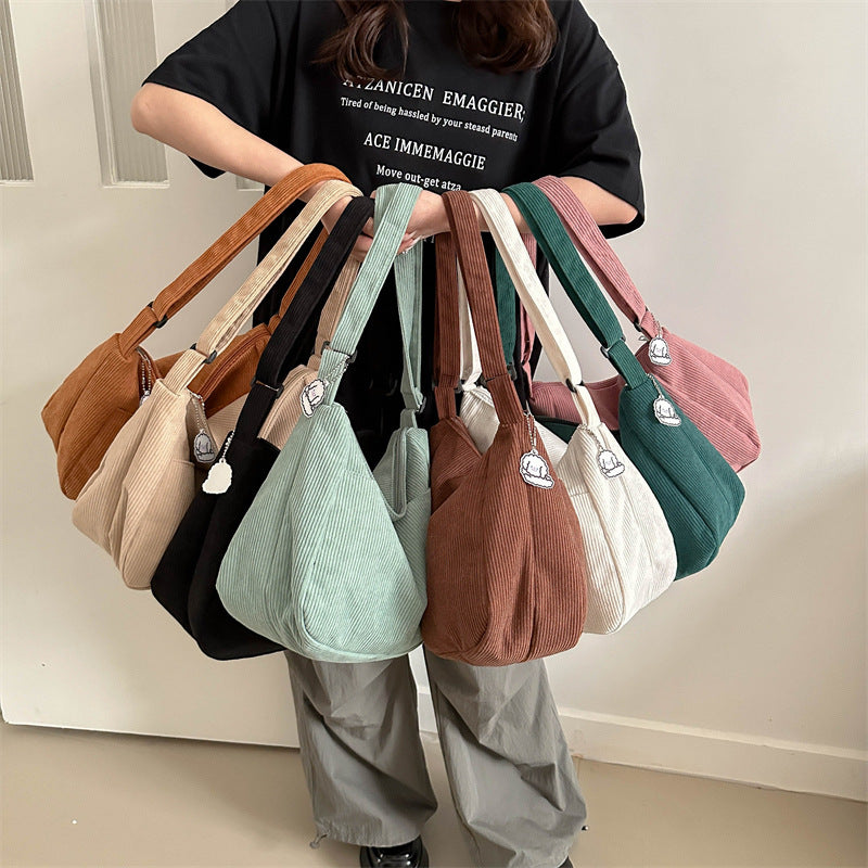 Large Capacity Lazy Style Western Style Japanese Style Artistic Trend Shoulder Crossbody Casual Korean Style Women's Simple Dumpling Bag for Students