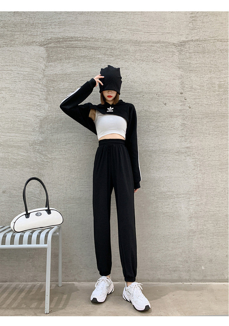 2026 Thin Ice Silk Sports Pants for Women, Loose White Joggers, Summer Thin Casual Harem Sweatpants for Petite Figures