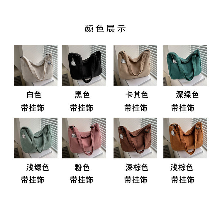 Large Capacity Lazy Style Western Style Japanese Style Artistic Trend Shoulder Crossbody Casual Korean Style Women's Simple Dumpling Bag for Students