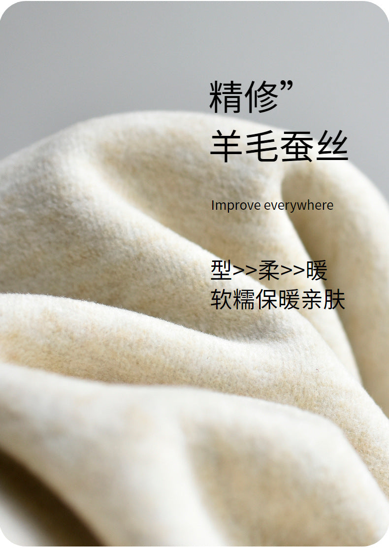 【Double Warm Wool Pants】Women's New Style Draped Wool Silk Soft and Smooth Winter Slimming Wide-Leg Casual Long Pants for Women