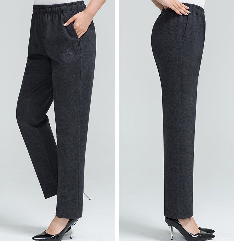 Middle-aged Women's Pants Autumn Thickened Winter fleece-lined Middle-aged Mother's Pants Autumn and Winter Sports Pants Women's Middle-aged Women's Pants