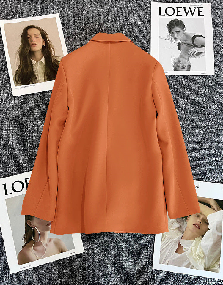 Orange Suit Jacket Women's 2025 Spring and Autumn New Korean High-end Temperament Popular Suit 22 Colors