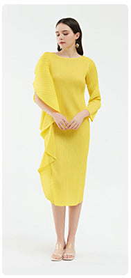 Miyake 2026 New Comfortable Casual Pants for Women, Straight-Leg Skirt, Japanese Style Pleated Tie Skirt Pants, Wholesale Casual Fashion