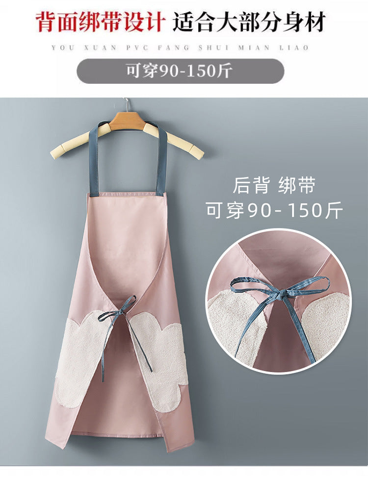Logo advertising custom apron waterproof and oil-proof pvc kitchen cooking custom waist household a wholesale