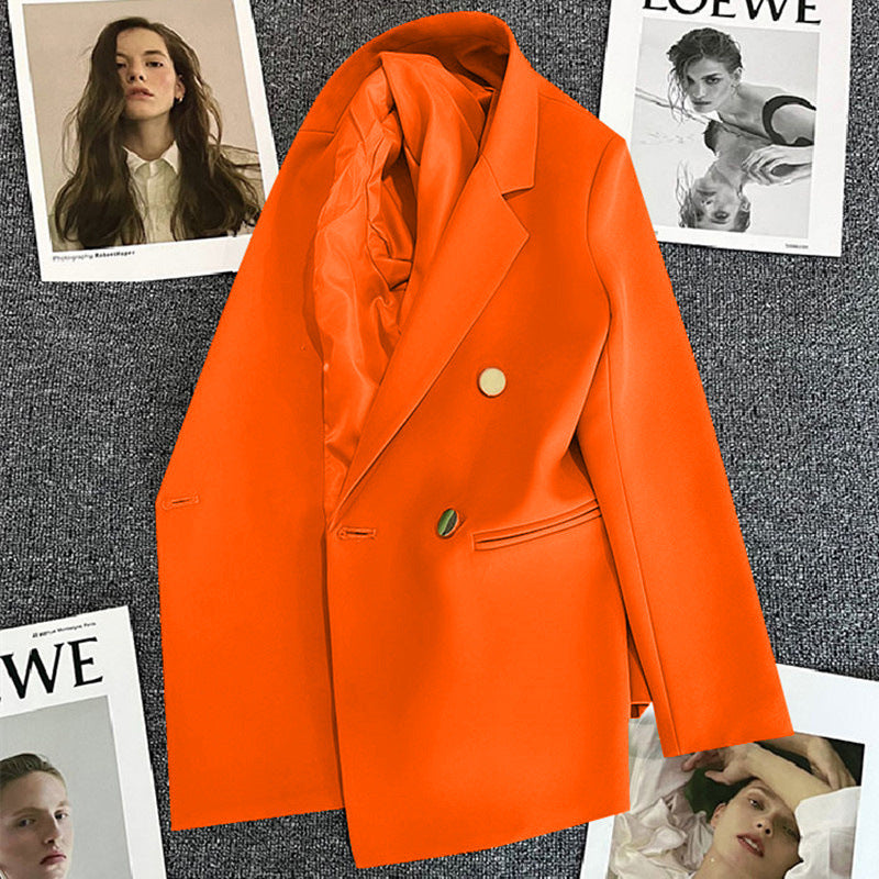 Orange Suit Jacket Women's 2025 Spring and Autumn New Korean High-end Temperament Popular Suit 22 Colors