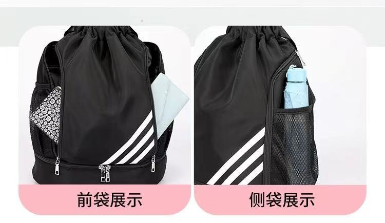 2024 New Drawstring Drawstring Pocket Backpack Outdoor Training Basketball Bag Large Capacity Travel Gym Bag Backpack