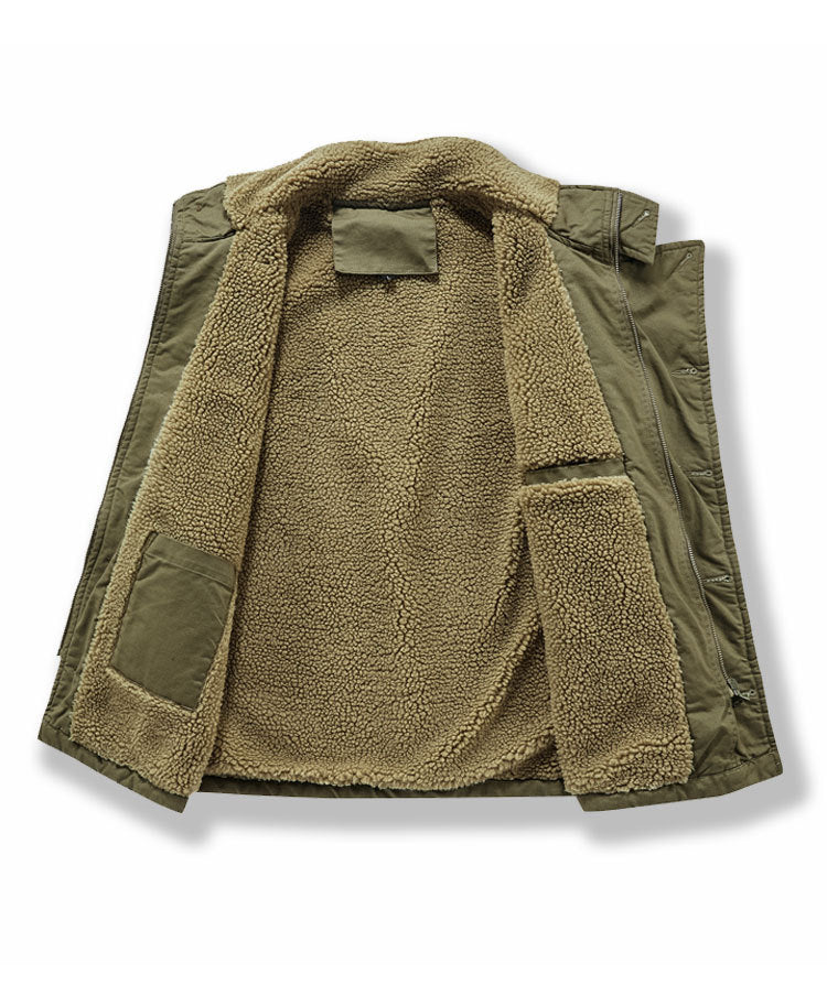 Cross-border Winter New Workwear Vest Men's Cotton-padded Jacket Amazon Cotton-padded Jacket Loose Cotton-padded Jacket Washer Jacket fleece-lined Cotton-padded Jacket