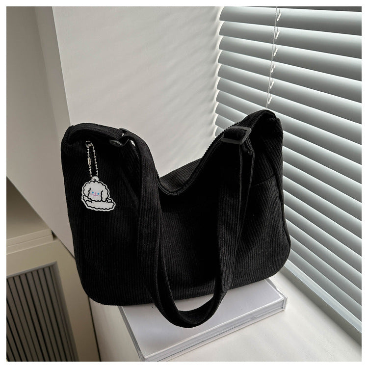 Large Capacity Lazy Style Western Style Japanese Style Artistic Trend Shoulder Crossbody Casual Korean Style Women's Simple Dumpling Bag for Students