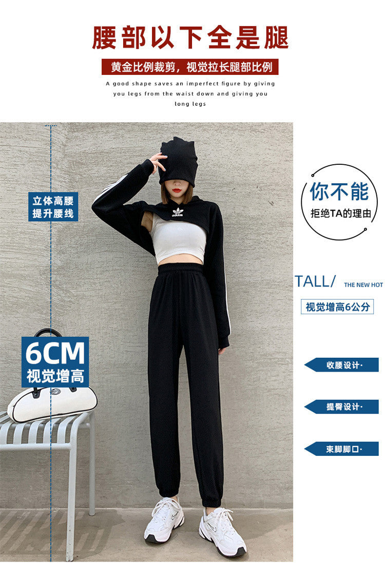 2026 Thin Ice Silk Sports Pants for Women, Loose White Joggers, Summer Thin Casual Harem Sweatpants for Petite Figures