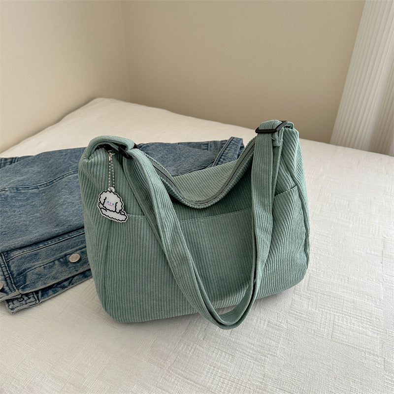 Large Capacity Lazy Style Western Style Japanese Style Artistic Trend Shoulder Crossbody Casual Korean Style Women's Simple Dumpling Bag for Students