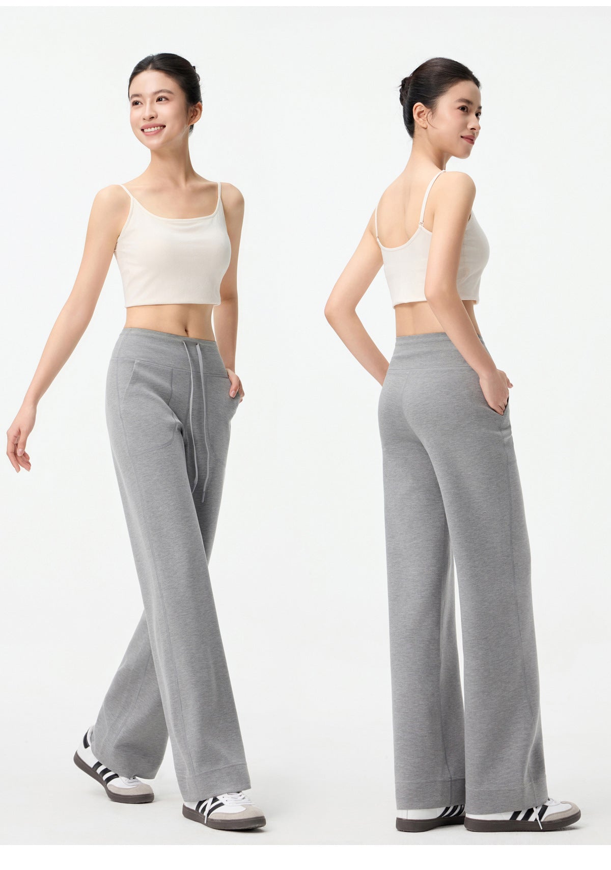 Fleece-Lined Sports Jogger Pants for Women, Versatile Casual Loose Straight-Leg Sweatpants, Spring and Autumn 2025 New Model