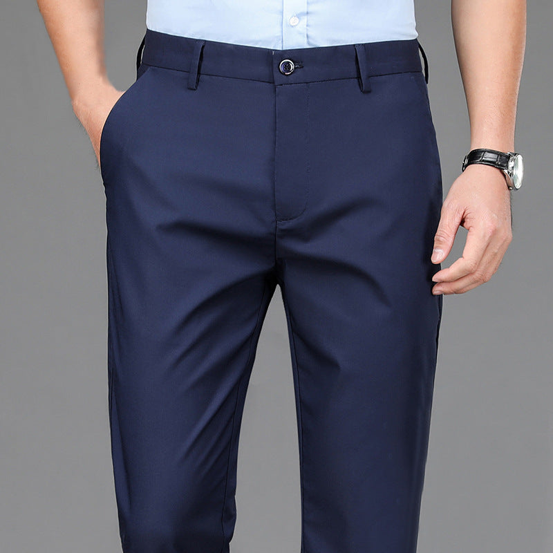 Wholesale Casual Pants Men's Western Pants Trousers Men's Thin Stretch Slim-Fit Pants Non-Ironing Business Dress Pants Trendy