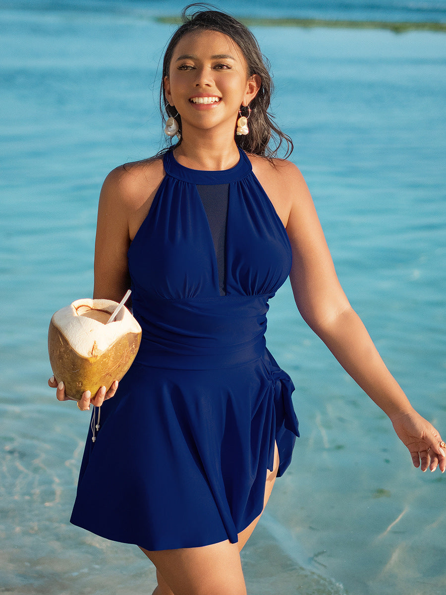 European and American plus size swimsuit women 2025 new Amazon cross-border plus fat plus size swimsuit skirt one-piece swimsuit women