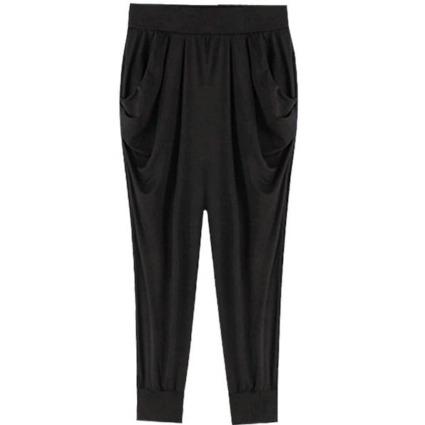 150kg Plus Size Cropped Pants Summer Clothes for Fat Girls 150kg Milk Silk Plus Fat Enlarged Elastic Slimming Look Harem Pants
