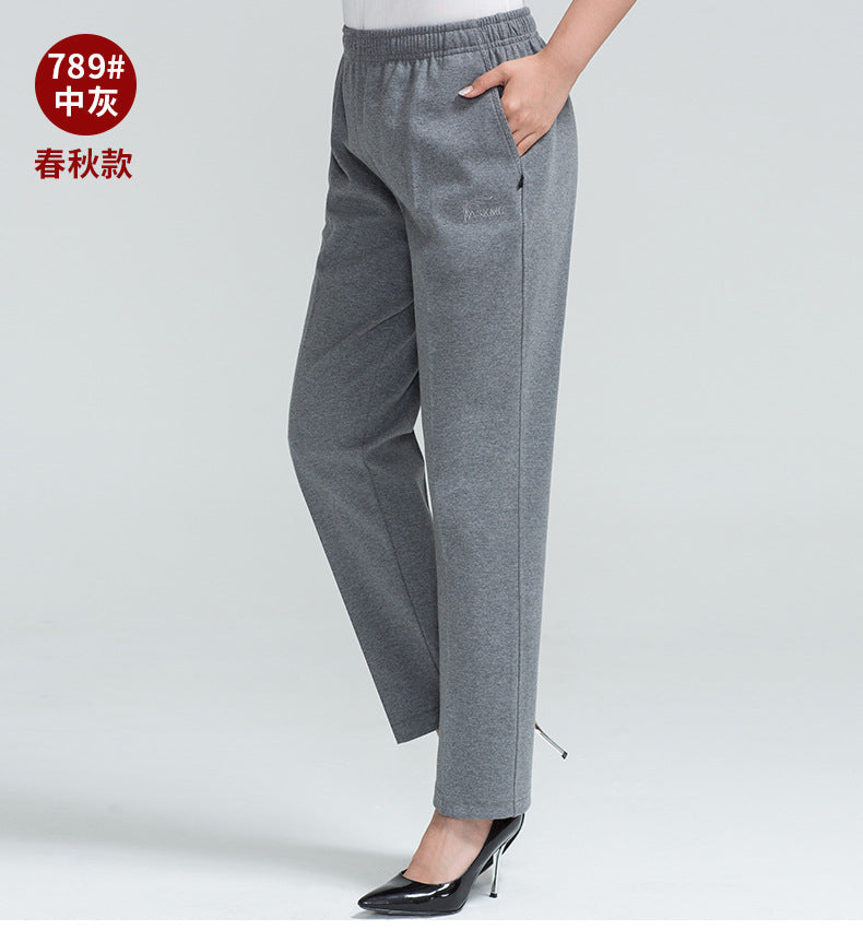 Middle-aged Women's Pants Autumn Thickened Winter fleece-lined Middle-aged Mother's Pants Autumn and Winter Sports Pants Women's Middle-aged Women's Pants