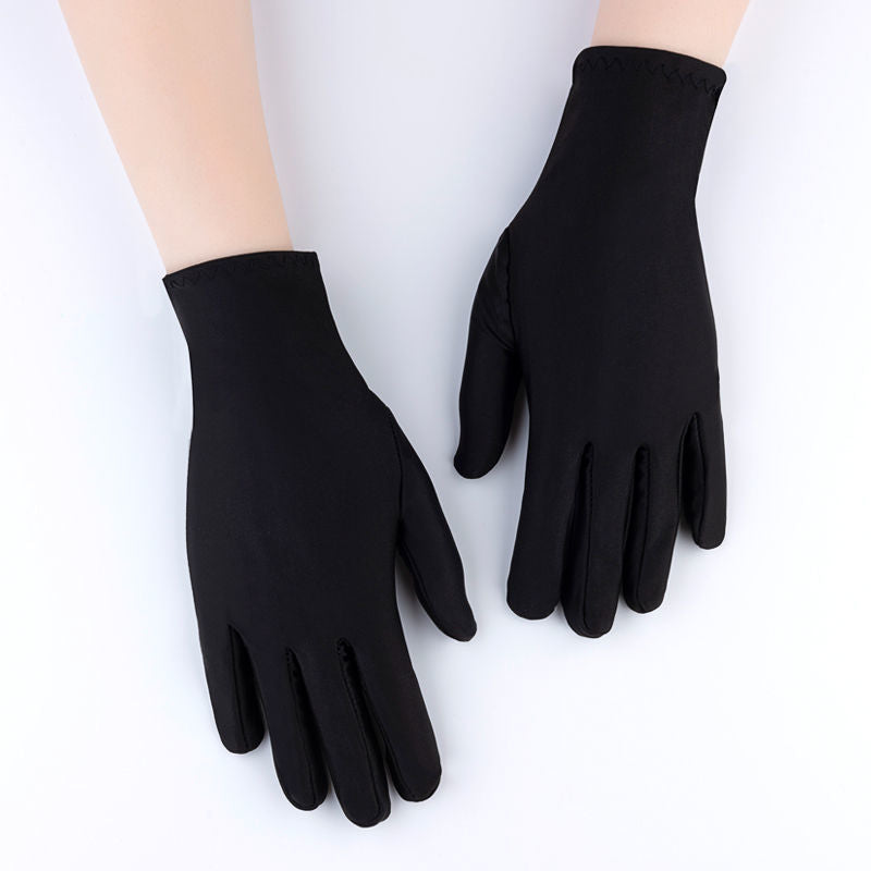 Spandex Gloves Spring and Summer White Ceremonial Thin Short Elastic Gloves for Men and Women Tight White Gloves Jewelry Gloves